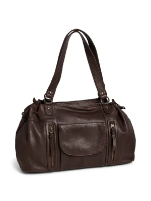 Pieces Skórzany shopper bag "Hanna" w kolorze brązowym - 42 x 25 x 20 cm rozmiar: onesize