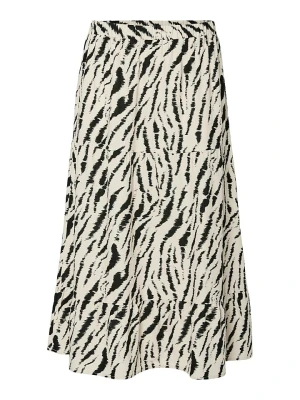 Pieces Spódnica "Arlem" w kolorze kremowo-czarnym rozmiar: L