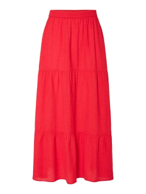Pieces Spódnica "Tohime" w kolorze czerwonym rozmiar: S