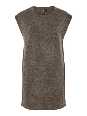 Pieces Sukienka dzianinowa "Pcjiko" w kolorze ciemnobrązowym rozmiar: S