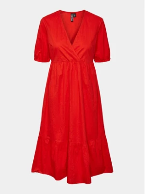 Pieces Sukienka letnia Manon 17147660 Czerwony Regular Fit
