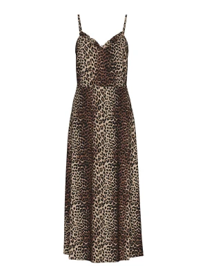 Pieces Sukienka "Nya" w kolorze brązowo-beżowym rozmiar: S