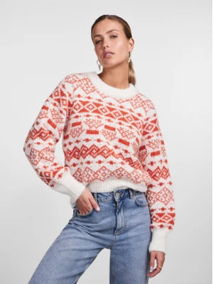 Pieces Sweter 17142261 Czerwony Regular Fit