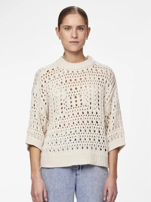 Pieces Sweter "Masha" w kolorze beżowym rozmiar: XL
