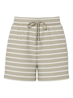 Pieces Szorty "Chilli" w kolorze beżowo-białym rozmiar: XS