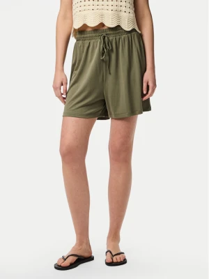 Pieces Szorty materiałowe Anora 17148783 Zielony Regular Fit