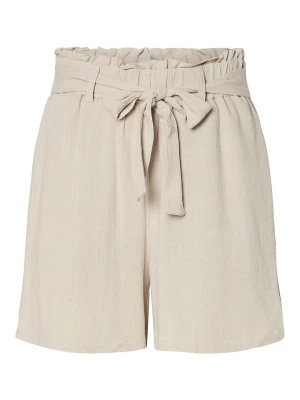 Pieces Szorty "Vinsty" w kolorze beżowym rozmiar: S