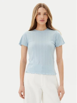 Pieces T-Shirt Fia 17155480 Błękitny Regular Fit Niebieski jasny