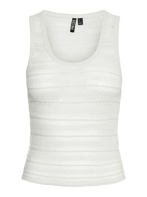 Pieces Top "Agda" w kolorze białym rozmiar: M