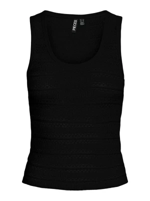 Pieces Top "Agda" w kolorze czarnym rozmiar: S