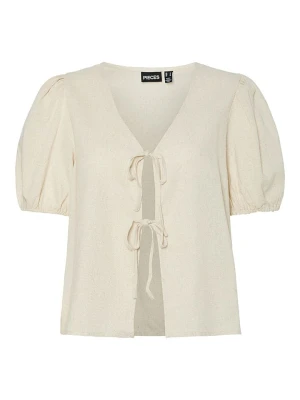 Pieces Top "Frieda" w kolorze kremowym rozmiar: XS