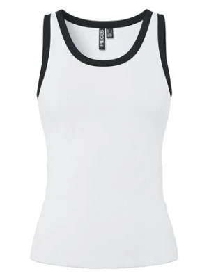 Pieces Top May 17154484 Biały Slim Fit
