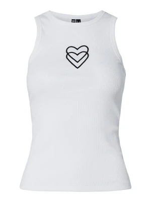 Pieces Top "May" w kolorze białym rozmiar: XS