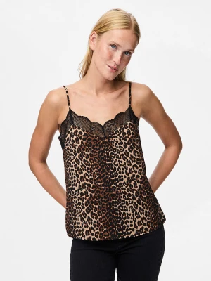 Pieces Top "Pctiffany" w kolorze beżowo-jasnobrązowym rozmiar: L