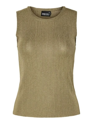 Pieces Top "Salima" w kolorze oliwkowym rozmiar: S