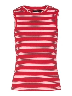 Pieces Top "Tadie" w kolorze czerwono-białym rozmiar: M