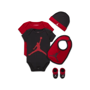 Pięcioczęściowy zestaw z body dla niemowląt Jordan 5-Piece Core Gift Set - Czerwony