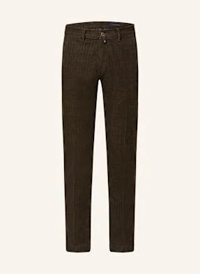 Pierre Cardin Chinosy Ze Sztruksu Calais Tapered Fit braun