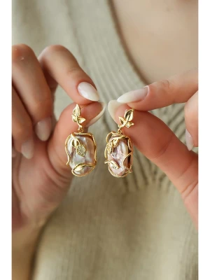 Pierres delicates Kolczyki w kolorze jasnoróżowym z perłami rozmiar: onesize