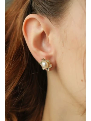 Pierres delicates Kolczyki-wkrętki w kolorze białym z perłami rozmiar: onesize