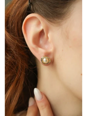 Pierres delicates Kolczyki-wkrętki w kolorze białym z perłami rozmiar: onesize