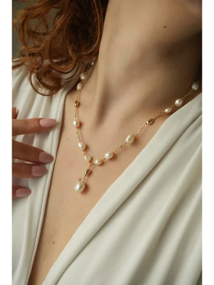 Pierres delicates Naszyjnik w kolorze białym z perłami - dł. 45 cm rozmiar: onesize