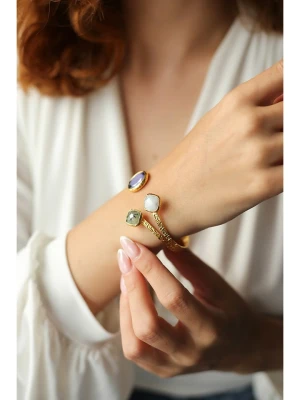 Pierres delicates Pozłacana bransoletka z kamieniami szlachetnymi rozmiar: onesize