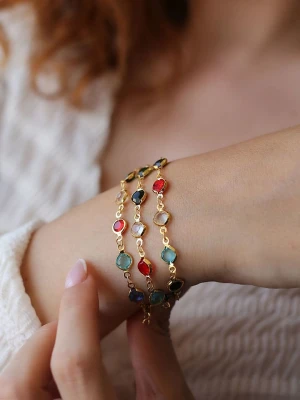 Pierres delicates Pozłacana bransoletka z kryształami rozmiar: onesize