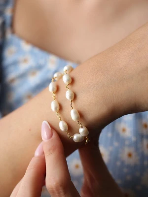 Pierres delicates Pozłacana bransoletka z perłami rozmiar: onesize