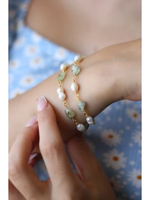 Pierres delicates Pozłacana bransoletka z prehnitami rozmiar: onesize