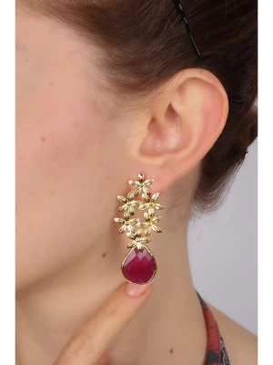 Pierres delicates Pozłacane kolczyki-wkrętki z agatami rozmiar: onesize