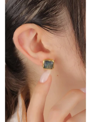 Pierres delicates Pozłacane kolczyki-wkrętki z labradorytami rozmiar: onesize