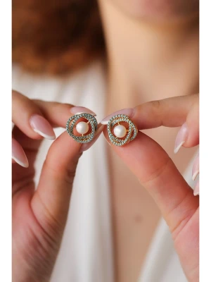 Pierres delicates Pozłacane kolczyki-wkrętki z turkusami rozmiar: onesize