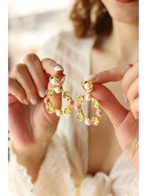 Pierres delicates Pozłacane kolczyki-wkrętki z waryscytami rozmiar: onesize