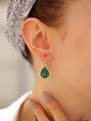 Pierres delicates Pozłacane kolczyki z malachitami rozmiar: onesize