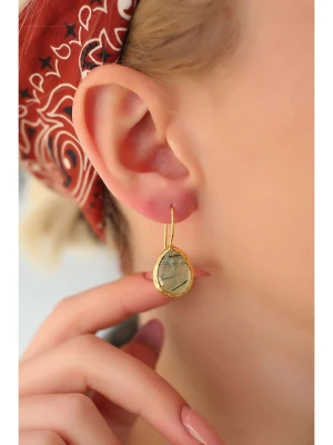 Pierres delicates Pozłacane kolczyki z prehnitami rozmiar: onesize