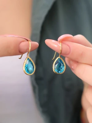 Pierres delicates Pozłacane kolczyki z tygrysim okiem rozmiar: onesize