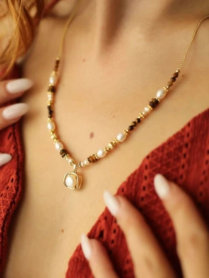 Pierres delicates Pozłacany naszyjnik z elementami ozdobnymi rozmiar: onesize