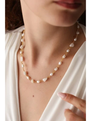 Pierres delicates Pozłacany naszyjnik z kamieniami księżycowymi - dł. 43 cm rozmiar: onesize