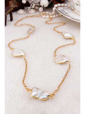 Pierres delicates Pozłacany naszyjnik z masą perłową - dł. 55 cm rozmiar: onesize