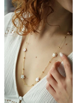 Pierres delicates Pozłacany naszyjnik z masą perłową - dł. 70 cm rozmiar: onesize