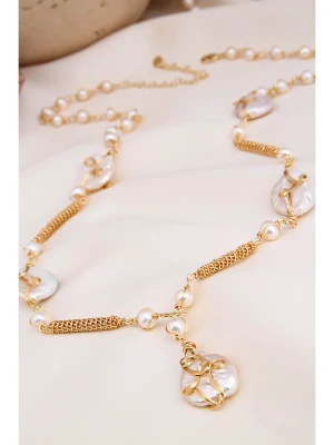 Pierres delicates Pozłacany naszyjnik z perłami - dł. 70 cm rozmiar: onesize