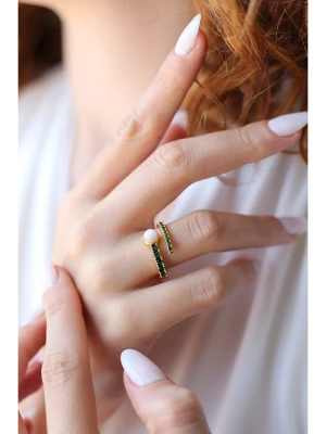 Pierres delicates Pozłacany pierścionek z cyrkoniami rozmiar: onesize