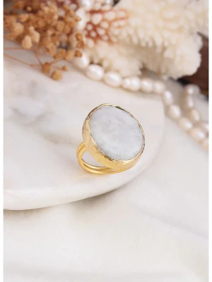 Pierres delicates Pozłacany pierścionek z kamieniem księżycowym rozmiar: onesize