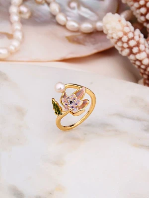 Pierres delicates Pozłacany pierścionek z perłą rozmiar: onesize