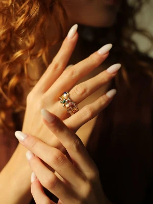 Pierres delicates Pozłacany pierścionek z perłą rozmiar: onesize