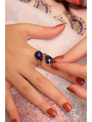 Pierres delicates Pozłacany pierścionek z szafirami rozmiar: onesize