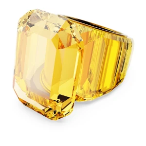 Pierścionek koktajlowy Lucent, Szlif ośmiokątny, Żółty Swarovski