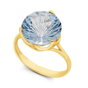 Pierścionek kolekcja Azuro żółte złoto blue topaz 585 (KN-000154) Briju