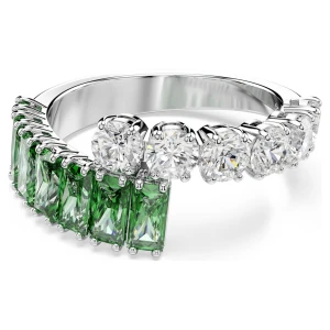 Pierścionek Matrix, Szlify różnorodne, Zielony, Powłoka z rodu Swarovski